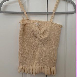 scrunched tank top with adjustable straps OS